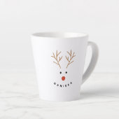 Happy Snowman Face Persoonlijke tekst Latte Mok (Rechterhoek)