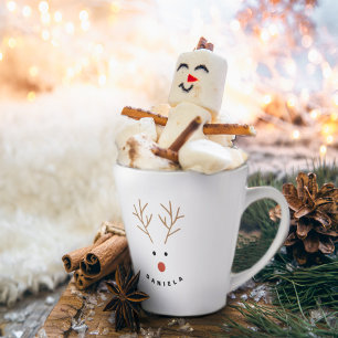Happy Snowman Face Persoonlijke tekst Latte Mok