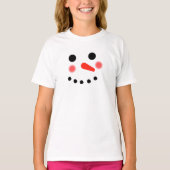 Happy Snowman Face T-Shirt (Voorkant)