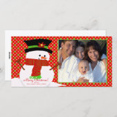 Happy Snowman Familie Kerstkaart (Voorkant / Achterkant)