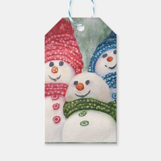 HAPPY SNOWMAN FAMILY CadeauLabel (Voorkant)
