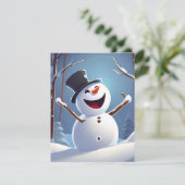 Happy Snowman Feestdagenkaart (Staand voorkant)