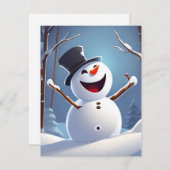 Happy Snowman Feestdagenkaart (Voorkant / Achterkant)
