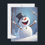 Happy Snowman Feestdagenkaart<br><div class="desc">Gelukkige sneeuwman. wombo</div>