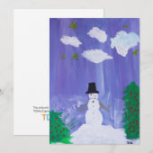 Happy Snowman Feestdagenkaart (Voorkant / Achterkant)