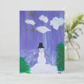 Happy Snowman Feestdagenkaart (Staand voorkant)