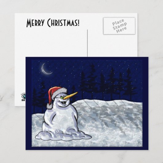 Happy Snowman Feestdagenkaart (Voorkant / Achterkant)