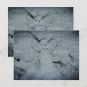 Happy Snowman Foto Briefkaart (Voorkant / Achterkant)