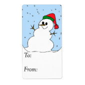 Happy Snowman Gift Label (Voorkant)