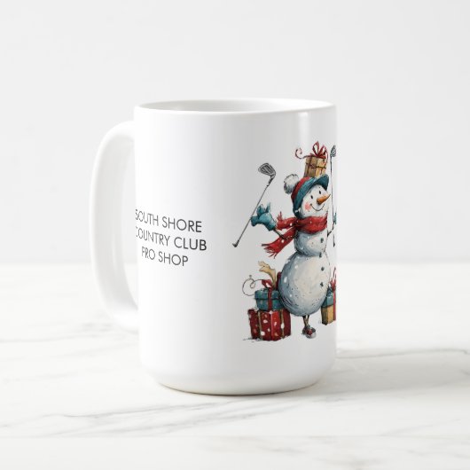 Happy Snowman Golfer Kerst Mok (Voorkant links)