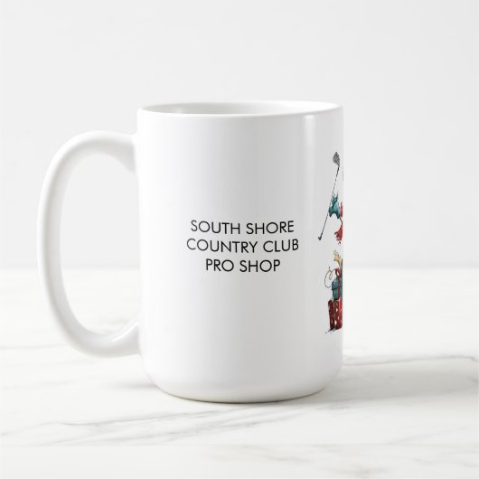 Happy Snowman Golfer Kerst Mok (Links)