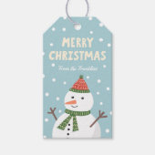 Happy Snowman Holiday Gift Labels Cadeaulabel (Voorkant)