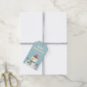 Happy Snowman Holiday Gift Labels Cadeaulabel (Met Touw)