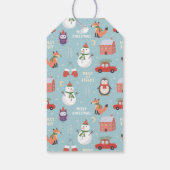 Happy Snowman Holiday Gift Labels Cadeaulabel (Achterkant)