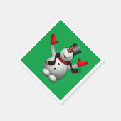Happy Snowman Holiday Party Servet (Hoek)