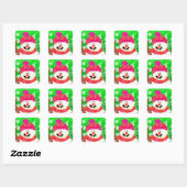 Happy Snowman Holiday Square Sticker (Vel)