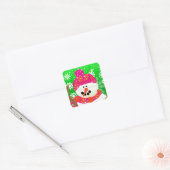 Happy Snowman Holiday Square Sticker (Envelop)