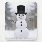 Happy Snowman In a Black Top Hat Muismat (Voorkant)