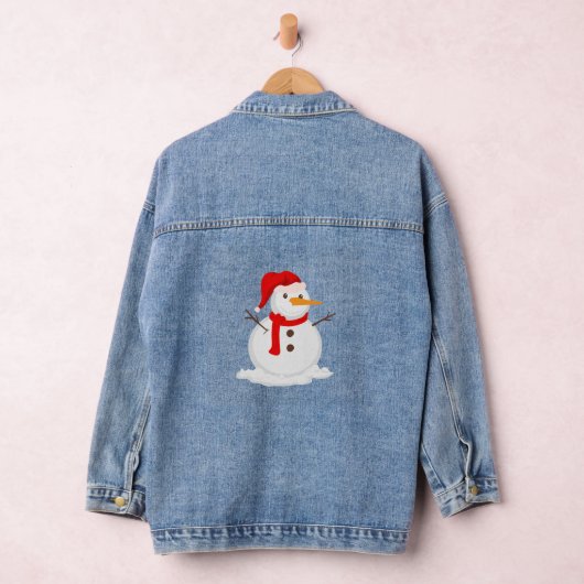 Happy Snowman in a Santa Hat Denim Jacket (Hangar)