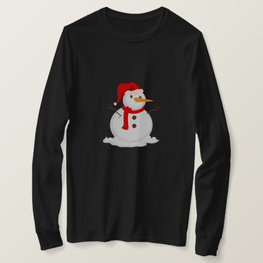 Happy Snowman in a Santa Hat T-shirt (Design voorkant)