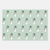 Happy Snowman in Mint Wrapping Paper set van 3 (Voorkant 2)