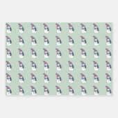 Happy Snowman in Mint Wrapping Paper set van 3 (Voorkant)