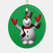 Happy Snowman Keramisch Ornament (Links)