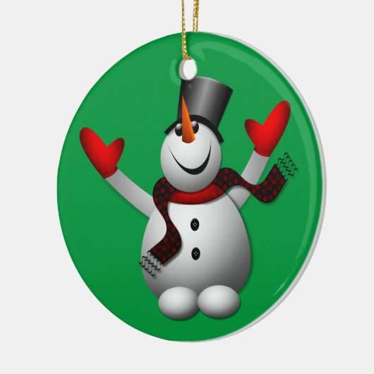 Happy Snowman Keramisch Ornament (Links)