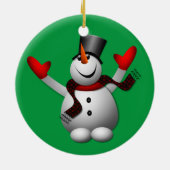 Happy Snowman Keramisch Ornament (Achterkant)