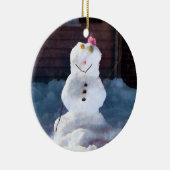 Happy Snowman Keramisch Ornament (Rechts)
