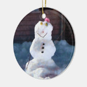 Happy Snowman Keramisch Ornament (Links)