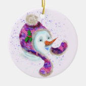 Happy Snowman Kerstboom Ornament (Voorkant)