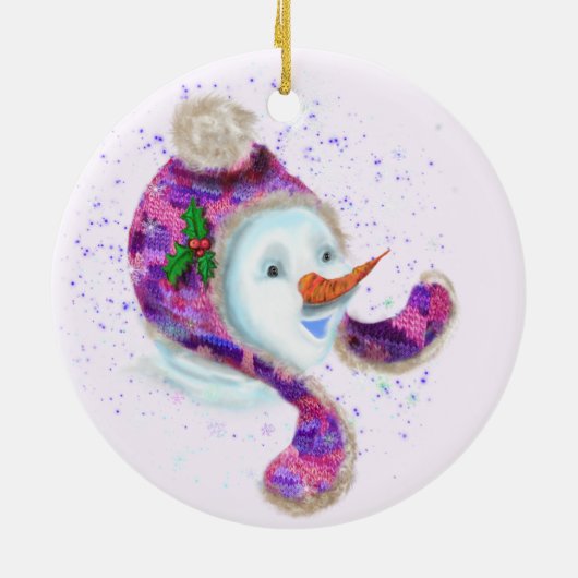 Happy Snowman Kerstboom Ornament (Achterkant)