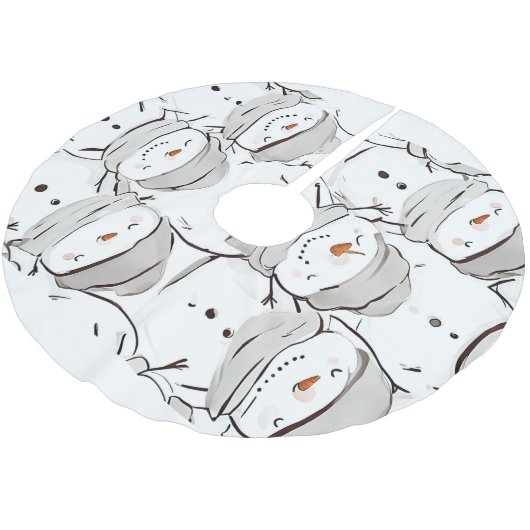 Happy Snowman Kerstboom Rok (Gekanteld)