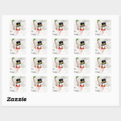  Happy Snowman-kerstcadeauLabel Vierkante Sticker (Vel)