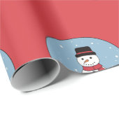 Happy Snowman Kerstfeestdag Cadeaupapier (Rol Hoek)