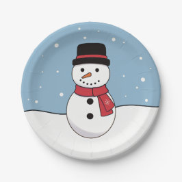 Happy Snowman Kerstfeestdag Papieren Bordje