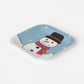 Happy Snowman Kerstfeestdag Papieren Bordje (Gebogen)