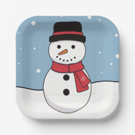 Happy Snowman Kerstfeestdag Papieren Bordje