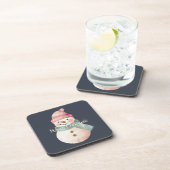 Happy Snowman Kerstmis Bier Onderzetter (Rechterzijde)