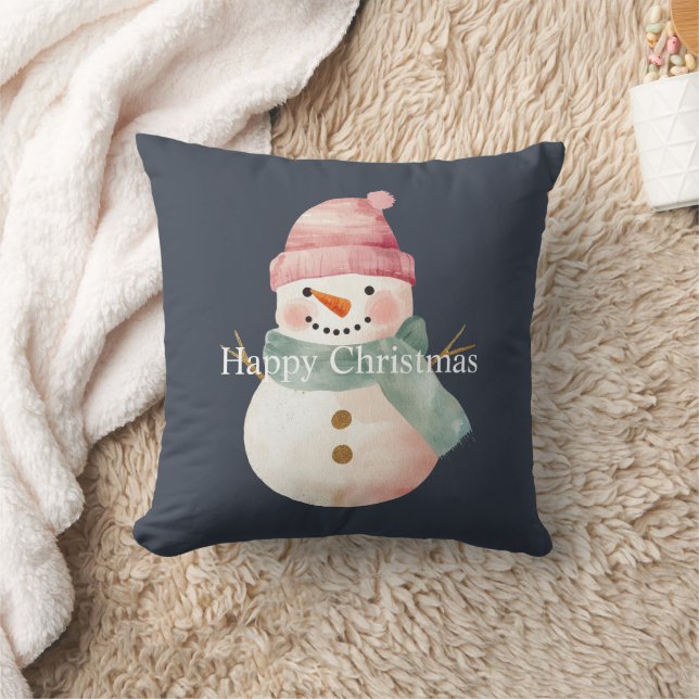 Happy Snowman Kerstmis Kussen (Deken)