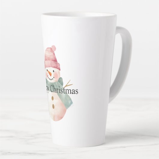 Happy Snowman Kerstmis Latte Mok (Rechterhoek)