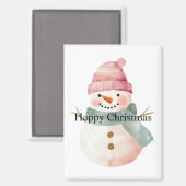 Happy Snowman Kerstmis Magneet (Voorkant / Achterkant)