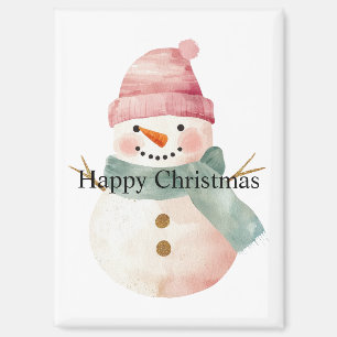 Happy Snowman Kerstmis Magneet