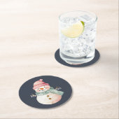 Happy Snowman Kerstmis Ronde Kartonnen Onderzetter (Insitu)