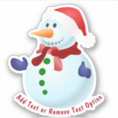 Happy Snowman Kerstmis Sticker (Voorkant)