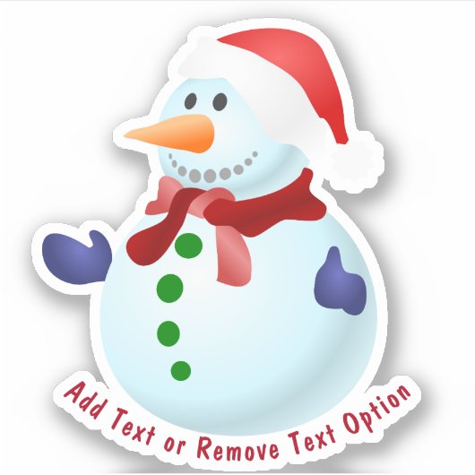 Happy Snowman Kerstmis Sticker (Voorkant)