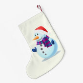 Happy Snowman Kerstmis stoppen Kleine Kerstsok (Achterkant (Hangend))