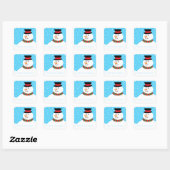 Happy Snowman Kerstmis Vierkante Sticker (Vel)