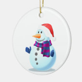 Happy Snowman kerstversiering Keramisch Ornament (Links)
